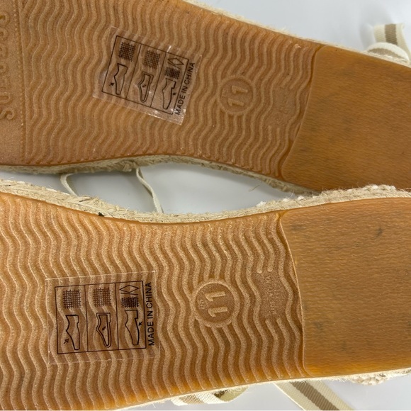 Soludos Lauren Espadrille Lace-up Sandals in White/Tan Stripe - Picture 10 of 10